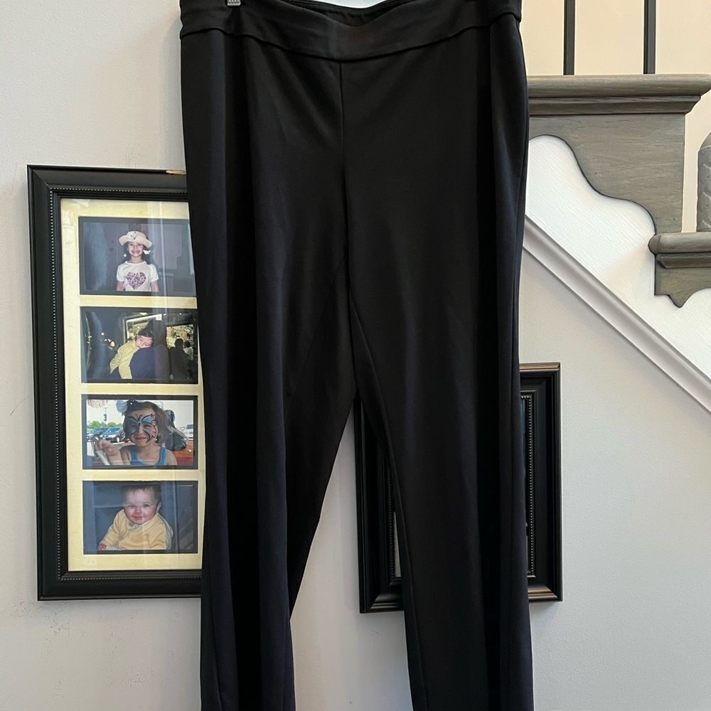 Lane Bryant Classic Black Pull On Straight Leg Pants sz 14/16 EUC